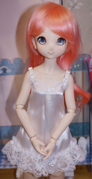 First time trying on her second wig!